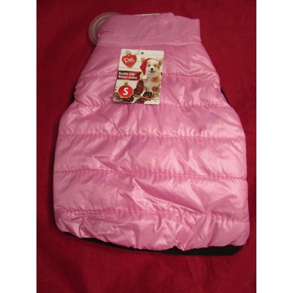 Pet Central Pink Double Side Dog Coat Winter Jacket Coat Size S Small